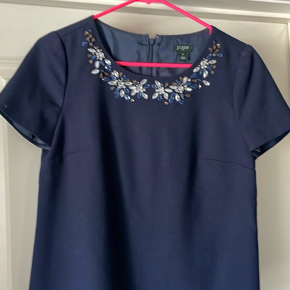 J crew nice blouse zipper in the back with jewels